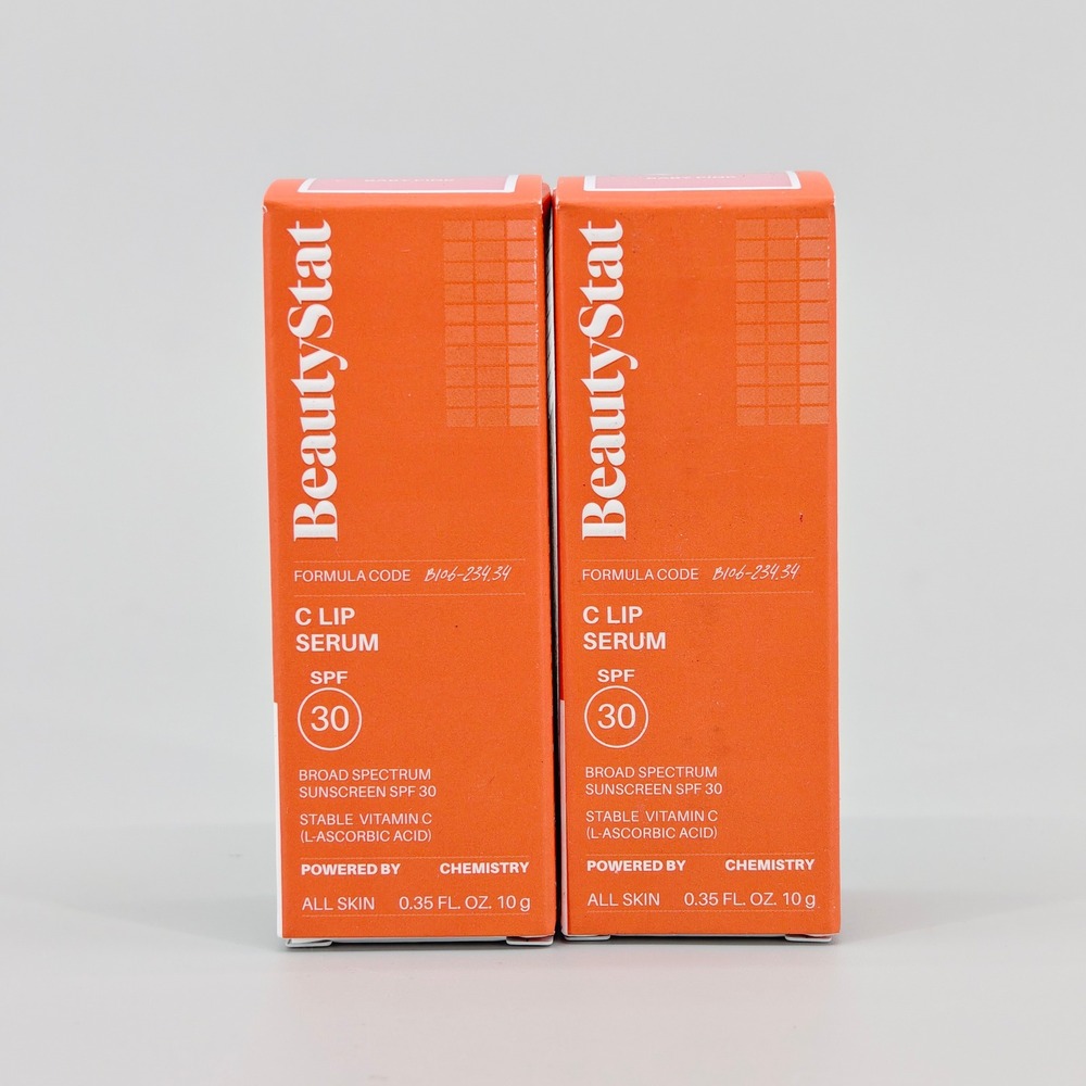 BeautyStat C Lip Serum SPF 30 Baby Pink Vitamin C Peptides 2-Pack 0.35oz Each